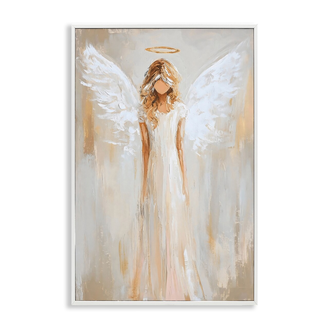 Stupell Industries Divine White Robe Angel Framed Giclee, design by Petal Prints Design